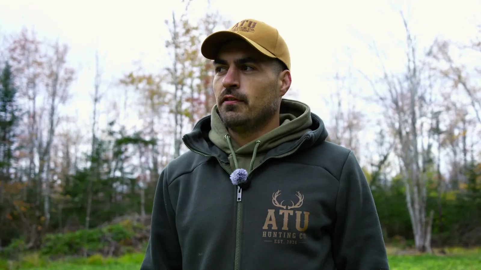 Rob on his food plot in the ATU Hunting Co. hoodie
